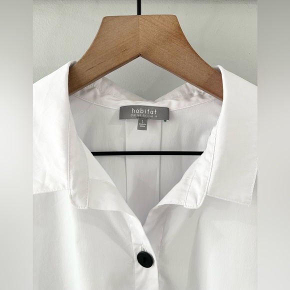 Habitat Asymmetric Hem Button Front Tunic White Size Large - Picture 5 of 6